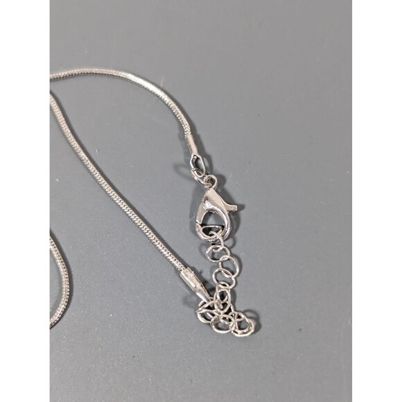 Silver Tone Orange Bird Charm Necklace Boho 20" - Picture 4 of 7